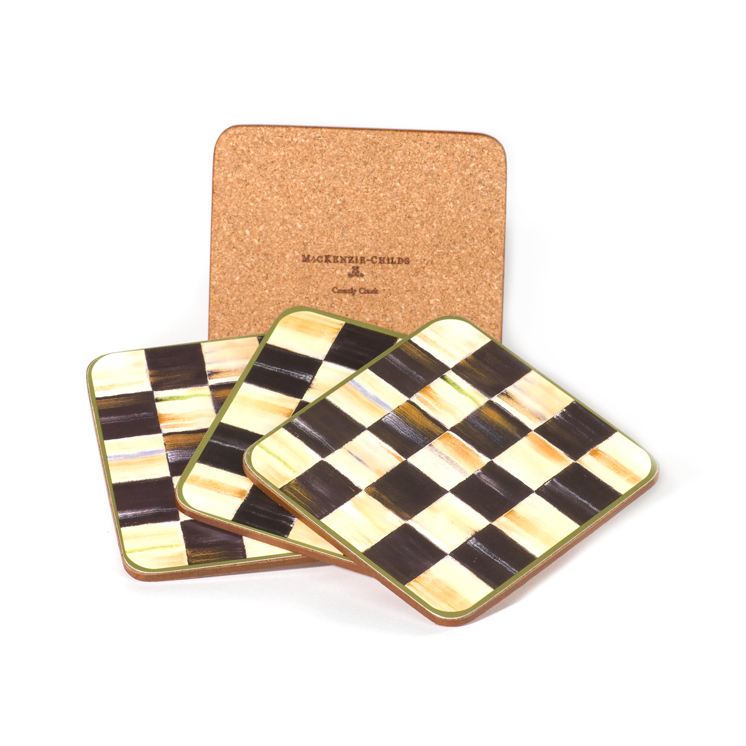Courtly Check Cork Back Coasters Set of 4 Cornelia Park