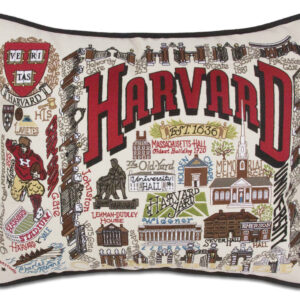 Harvard University Embroidered Pillow