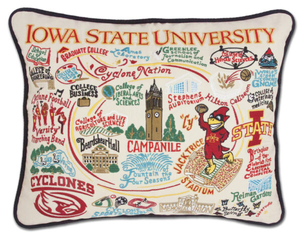 Iowa State University Embroidered Pillow