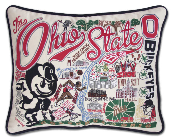 Ohio State University Embroidered Pillow