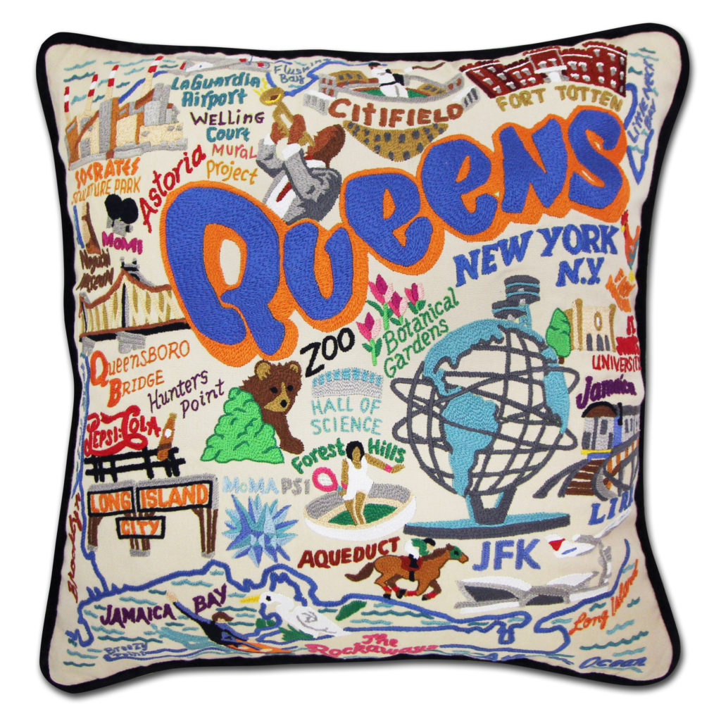 Queens Embroidered Pillow Cornelia Park