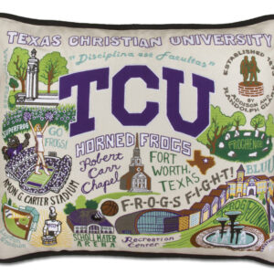 Texas Christian University Embroidered Pillow