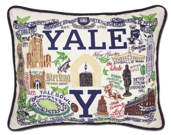 Yale University Embroidered Pillow